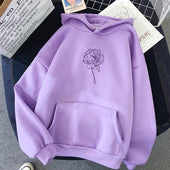 Damen-Kapuzenpullover mit Blumenmotiv- Bombardina.de