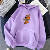 Damen-Sweatshirt mit Kapuze und Aufdruck mit Hund-Bombardina.de