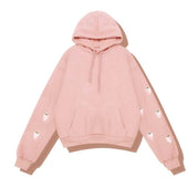 Damen-Sweatshirt mit Kapuze und Erdbeeren an den Ärmeln-Bombardina.de