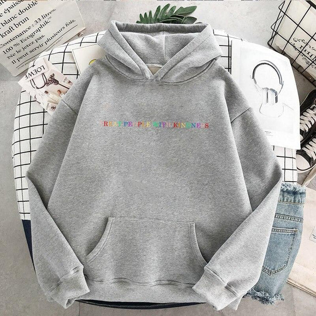 Damen-Sweatshirt mit Kapuze und farbiger Aufschrift-Bombardina.de