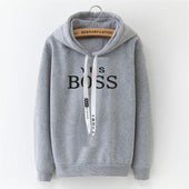 Damen-Sweatshirt mit Kapuze und Inschriften auf den Saiten-Bombardina.de