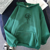 Damen-Kapuzenpullover mit Blumenmotiv- Bombardina.de