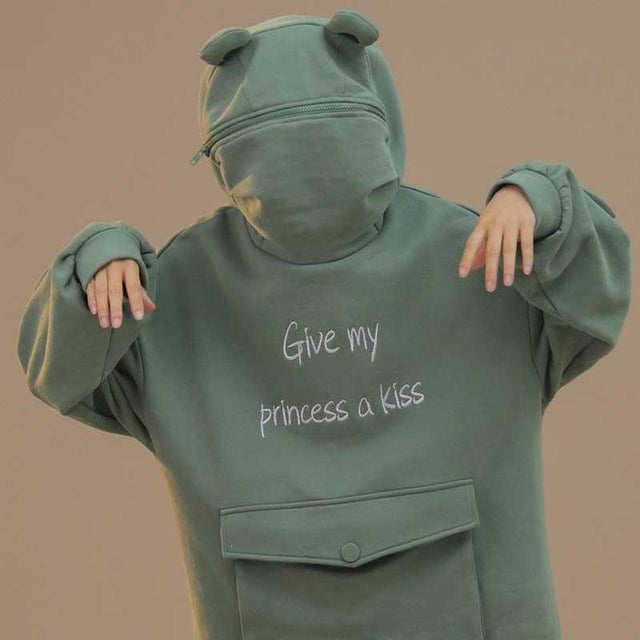 Damen Hoodie mit Froschmotiv-Bombardina.de