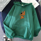 Damen-Sweatshirt mit Kapuze und Aufdruck mit Hund-Bombardina.de