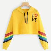 Damen-Sweatshirt mit Kapuze und farbigen Streifen-Bombardina.de