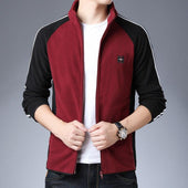 Herren-Fleece-Sweatshirt mit schwarzen Ärmeln-Bombardina.de