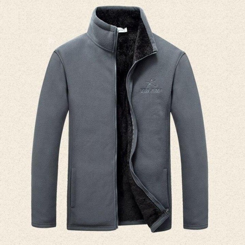 Herren Fleece-Sweatshirt Mit Reißverschluss - Leichte Fleece-Jacke Mit Stehkragen