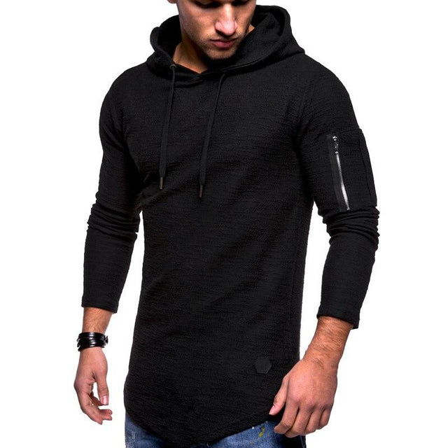 Herren-Hoodie und Tasche am Ärmel-Bombardina.de