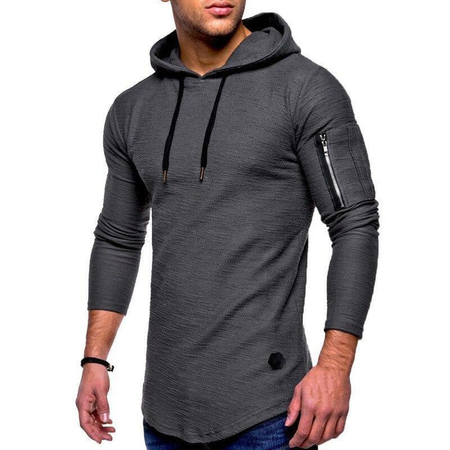 Herren-Hoodie und Tasche am Ärmel-Bombardina.de