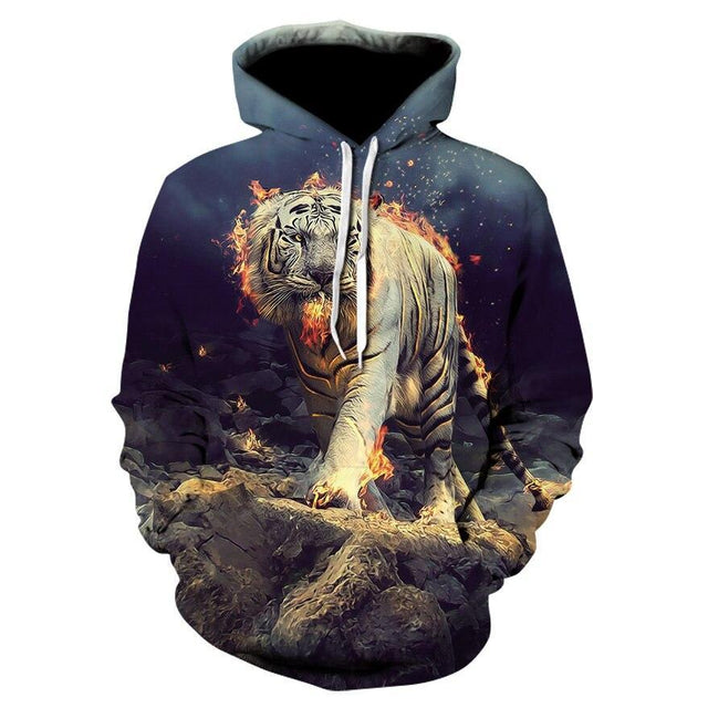 Herren-Kapuzenpullover mit Löwen-Bombardina.de-Motiv