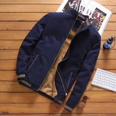 Herren-Fleece-Sweatshirt mit braunen Streifen-Bombardina.de