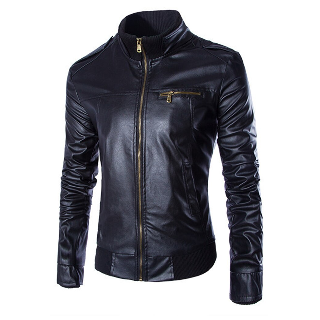 Herrenlederjacke mit tailliertem Schnitt-Bombardina.de