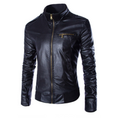 Herrenlederjacke mit tailliertem Schnitt-Bombardina.de