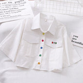 Damen-Poloshirt mit bunten Knöpfen-Bombardina.de