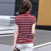 Gestreiftes Damen-Poloshirt-Bombardina.de