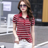 Gestreiftes Damen-Poloshirt-Bombardina.de