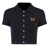 Damen-Poloshirt mit Schmetterling-Bombardina.de