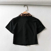 Damen-Poloshirt mit Leopardenkragen-Bombardina.de