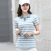 Gestreiftes Damen-Poloshirt-Bombardina.de