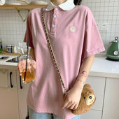 Damen-Poloshirt mit Gänseblümchen-Bombardina.de