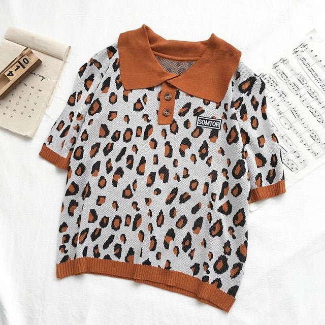Leoparden-Poloshirt für Damen-Bombardina.de