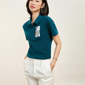 Damen-Poloshirt mit Abzeichen-Bombardina.de