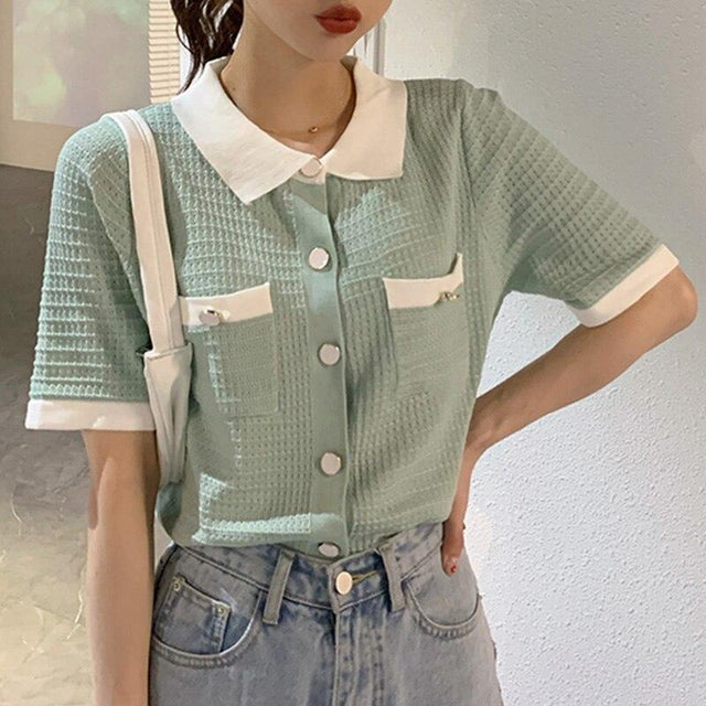 Damen-Poloshirt mit Taschen-Bombardina.de