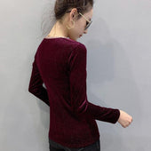 Damen-T-Shirt mit V-Ausschnitt und Umschlag-Bombardina.de