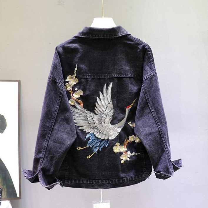 Damen Jeansjacke mit dekorativem Rücken-Bombardina.de