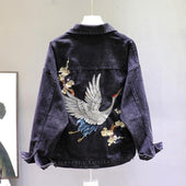 Damen Jeansjacke mit dekorativem Rücken-Bombardina.de