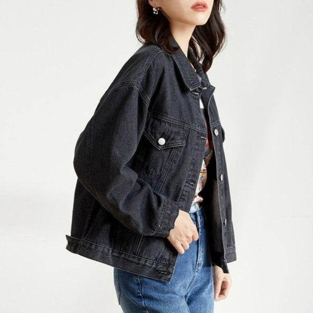Damen Jeansjacke mit Taschen-Bombardina.de