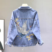 Damen Jeansjacke mit dekorativem Rücken-Bombardina.de