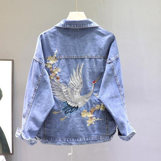 Damen Jeansjacke mit dekorativem Rücken-Bombardina.de