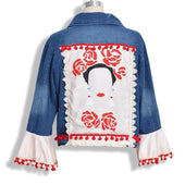 Damen Jeansjacke mit Fransen-Bombardina.de