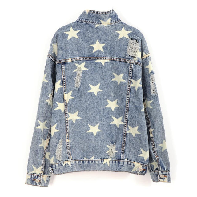 Damen Jeansjacke mit Sternen-Bombardina.de