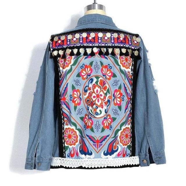 Damen Jeansjacke mit dekorativem Rücken-Bombardina.de