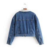 Damen Jeansjacke mit Schaffell-Bombardina.de