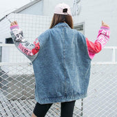 Damen Jeansjacke mit Figuren aus Märchen-Bombardina.de