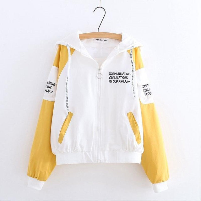 Damen Übergangsjacke mit bunten Ärmeln-Bombardina.de