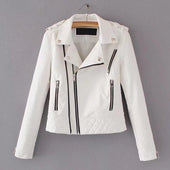 Damen Lederjacke mit Ziernähten- Bombardina.de