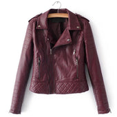Damen Lederjacke mit Ziernähten- Bombardina.de