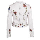 Geblümte Lederjacke für Damen-Bombardina.de