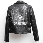 Damen Lederjacke mit Aufdruck-Bombardina.de
