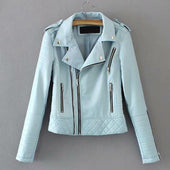 Damen Lederjacke mit Ziernähten- Bombardina.de