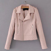 Damen Lederjacke mit Ziernähten- Bombardina.de