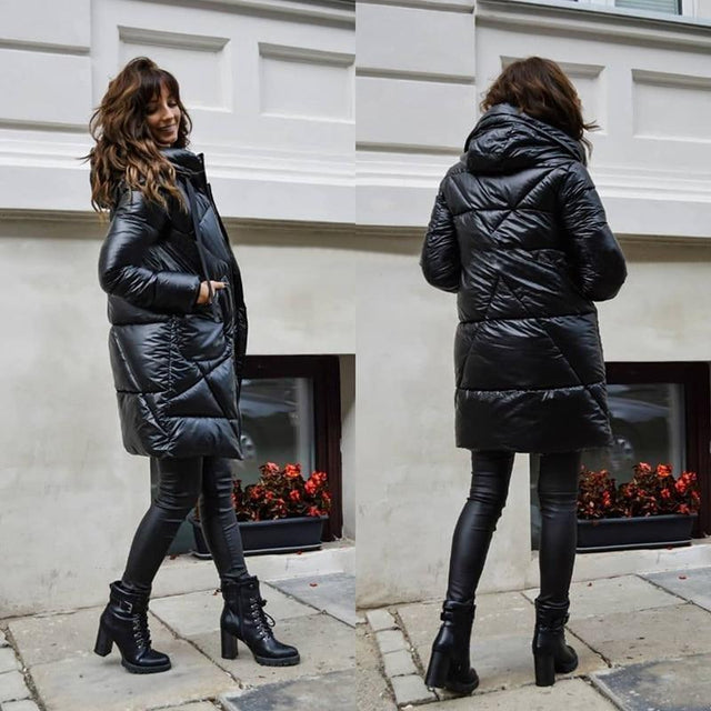 Glänzende Winterjacke für Damen-Bombardina.de