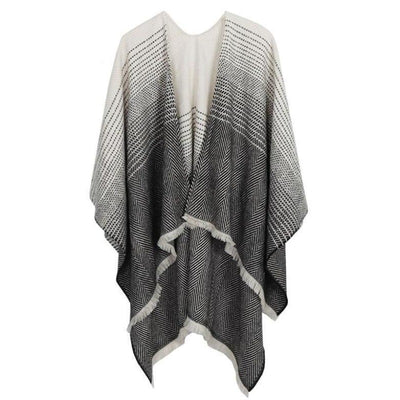 Poncho-Pullover für Damen mit Ombre-Bombardina.de-Motiv