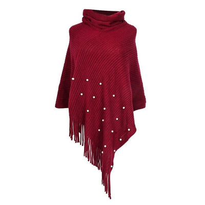 Poncho-Pullover für Damen mit Perlen-Bombardina.de