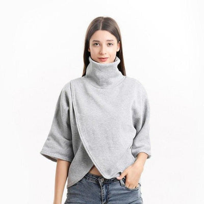 Poncho-Pullover für Damen mit Rollkragen-Bombardina.de