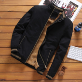 Herren-Fleece-Sweatshirt mit braunen Streifen-Bombardina.de